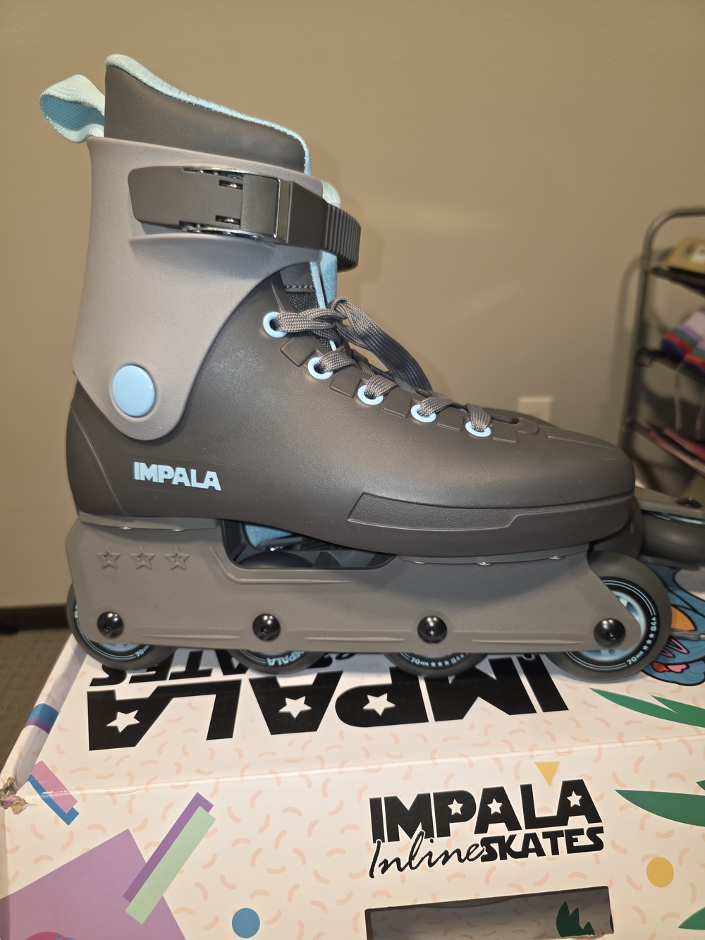 IMPALA Women's Grey and Light Blue Fitness Inline Skates